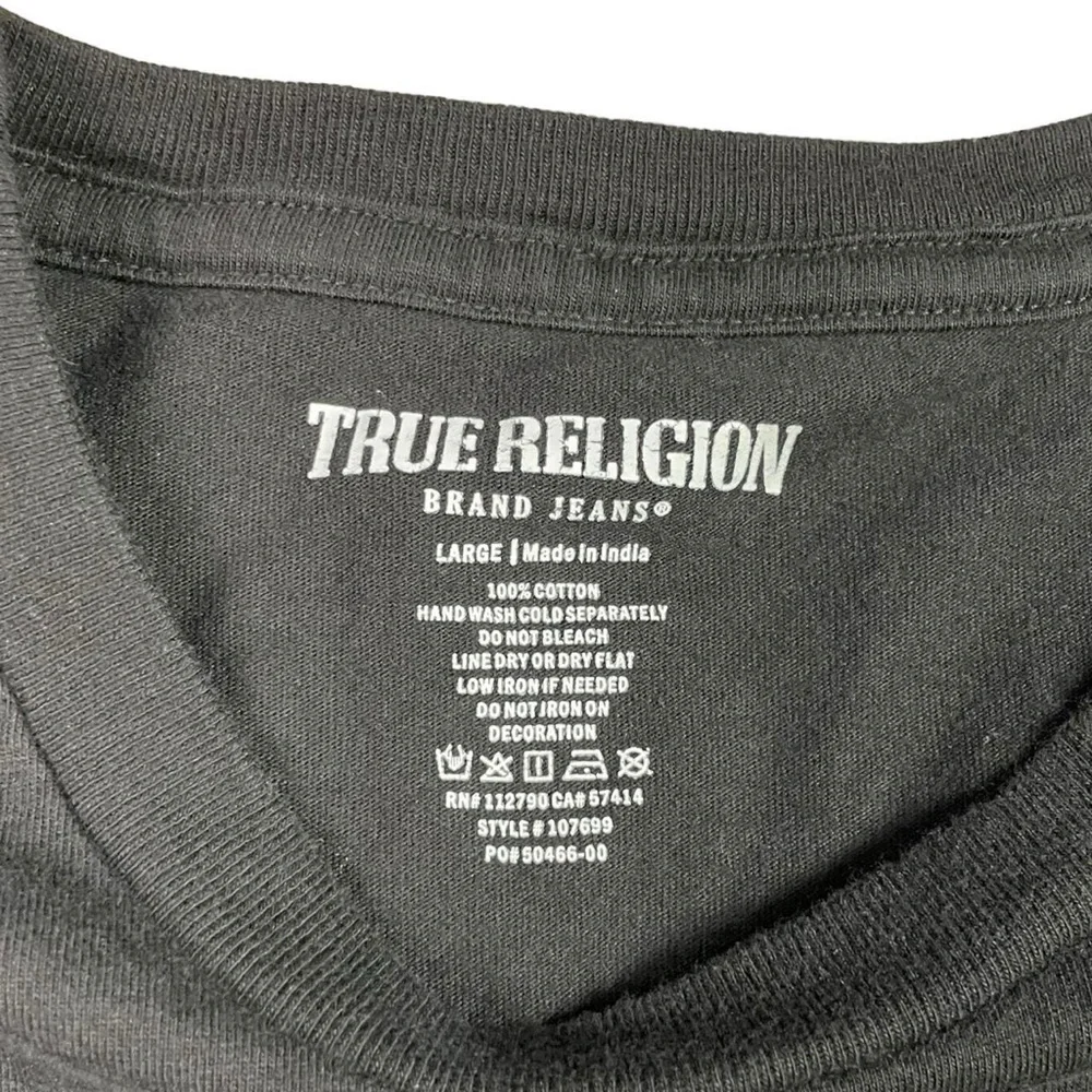True‎ Religion Buddha Head Black Pocket Shirt Adult Large